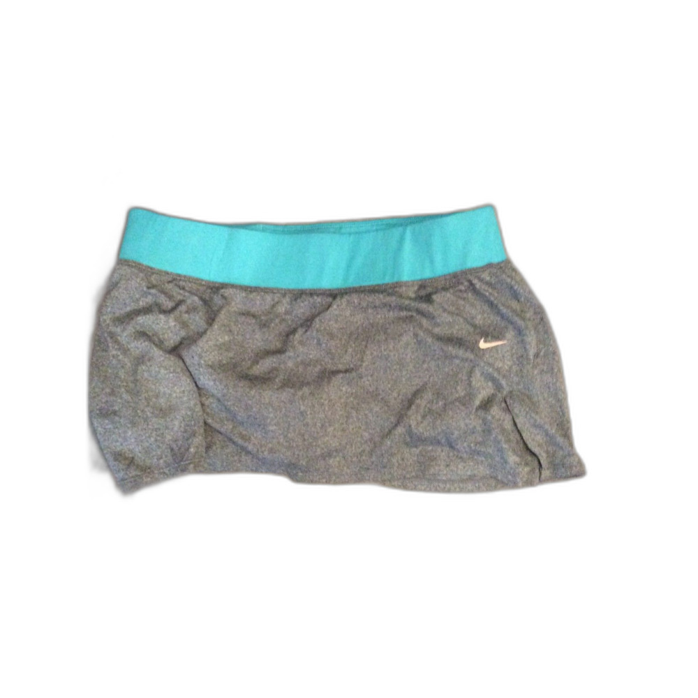 Nike Skort Dri Fit Skirt Golf Pickleball Tennis L Gray Teal